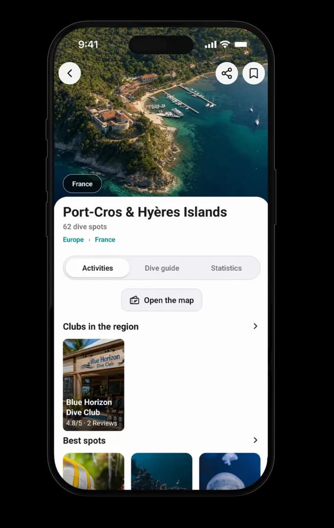 Promoción regional de clubes de buceo en Scubbl